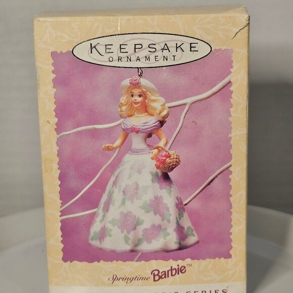 Rare Hallmark Springtime Barbie Ornament 1995 Easter Collection First in Series - Picture 5 of 12